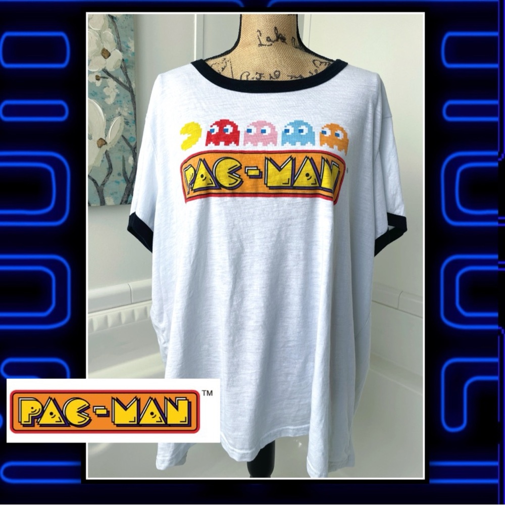 PLUS SIZE PAC-MAN Ringer Tee #PM25pc